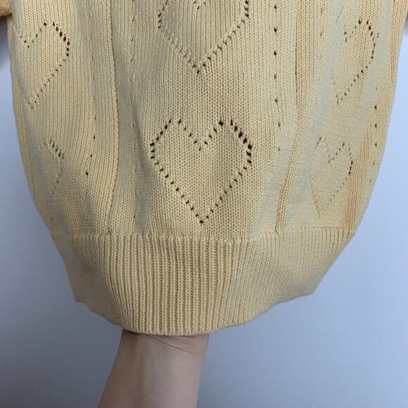 Minnie Rose Short Sleeve Pointelle Cardigan Medium Cotton Cashmere - Picture 7 of 16